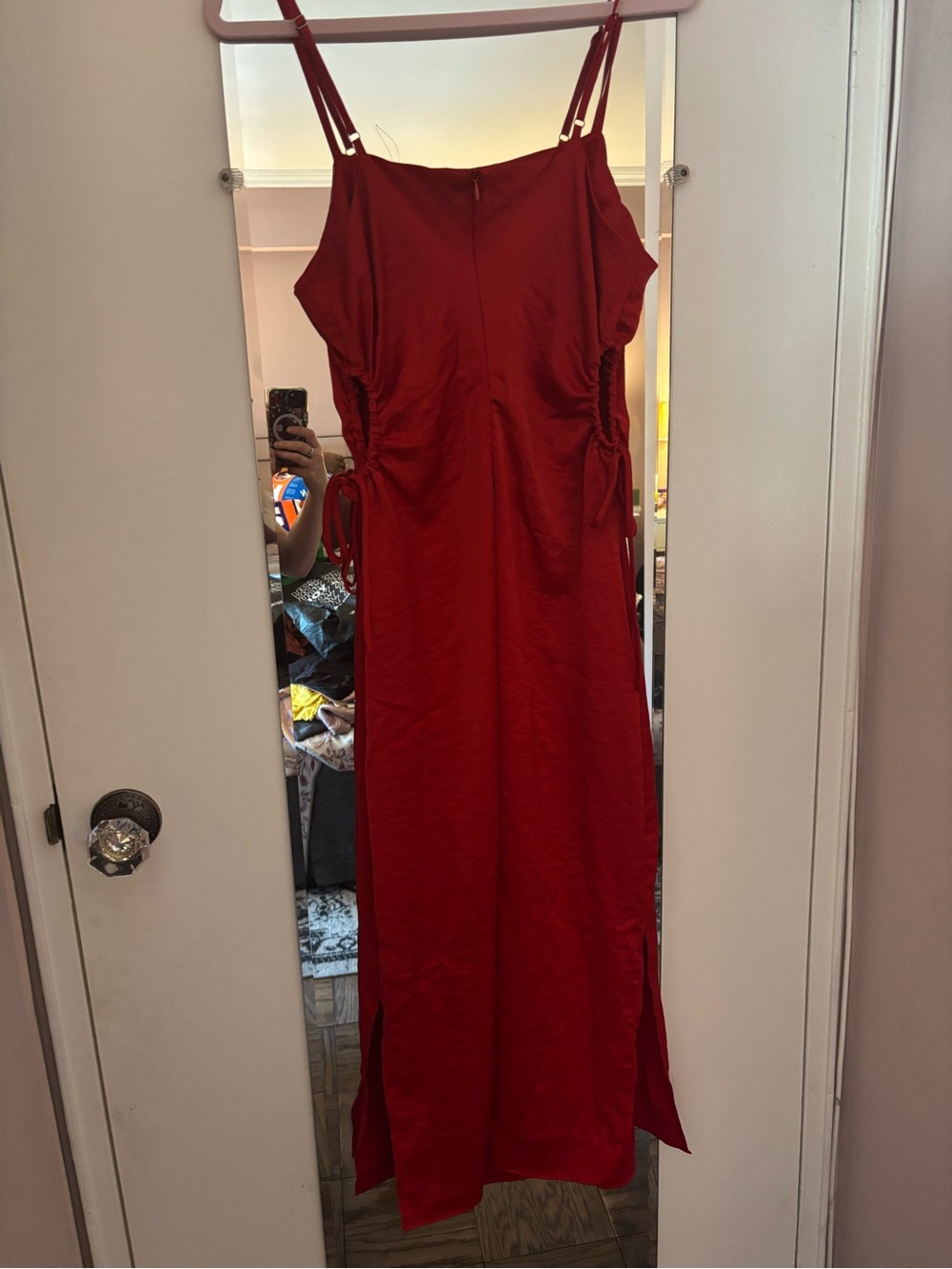 Lucky Brand Red Cutout Midi Slip Dress - Picture 4 of 7